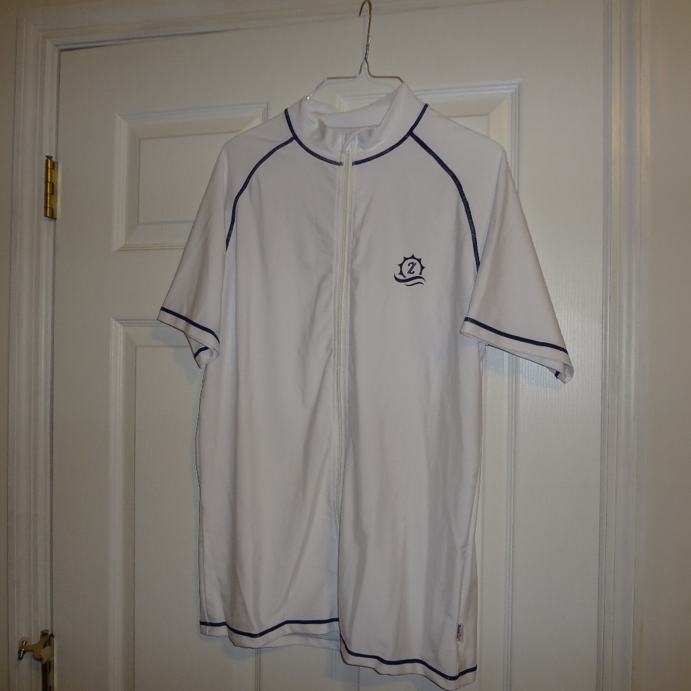SwimZip Men's Large White zip up